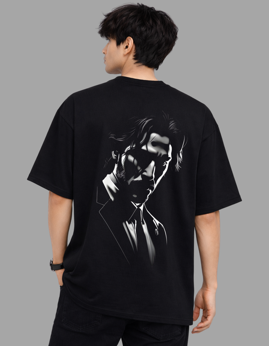 Silent Threat Oversized Tee - He Doesn’t Chase. He Ends.