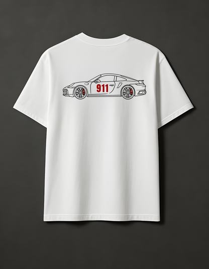 911 Motion Line Oversized Tee - Precision in Motion. Power in Silence.