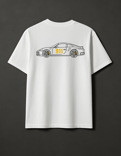 911 Yellowline Velocity Oversized Tee - Speed in Simplicity. Power in Motion.