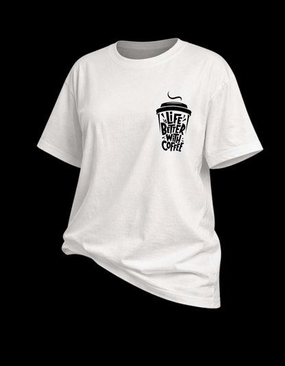 "Life Is Better With Coffee" – Women’s Oversized Statement Tee