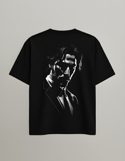 Silent Threat Oversized Tee - He Doesn’t Chase. He Ends.
