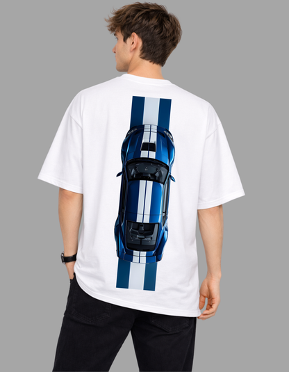 Mustang Velocity Stripe Oversized Tee - Speed in Silence. Power in Control.