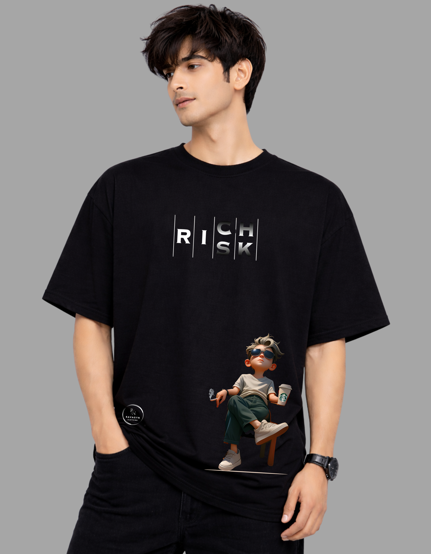 Rich Risk Oversized Tee - No Risk. No Rich.
