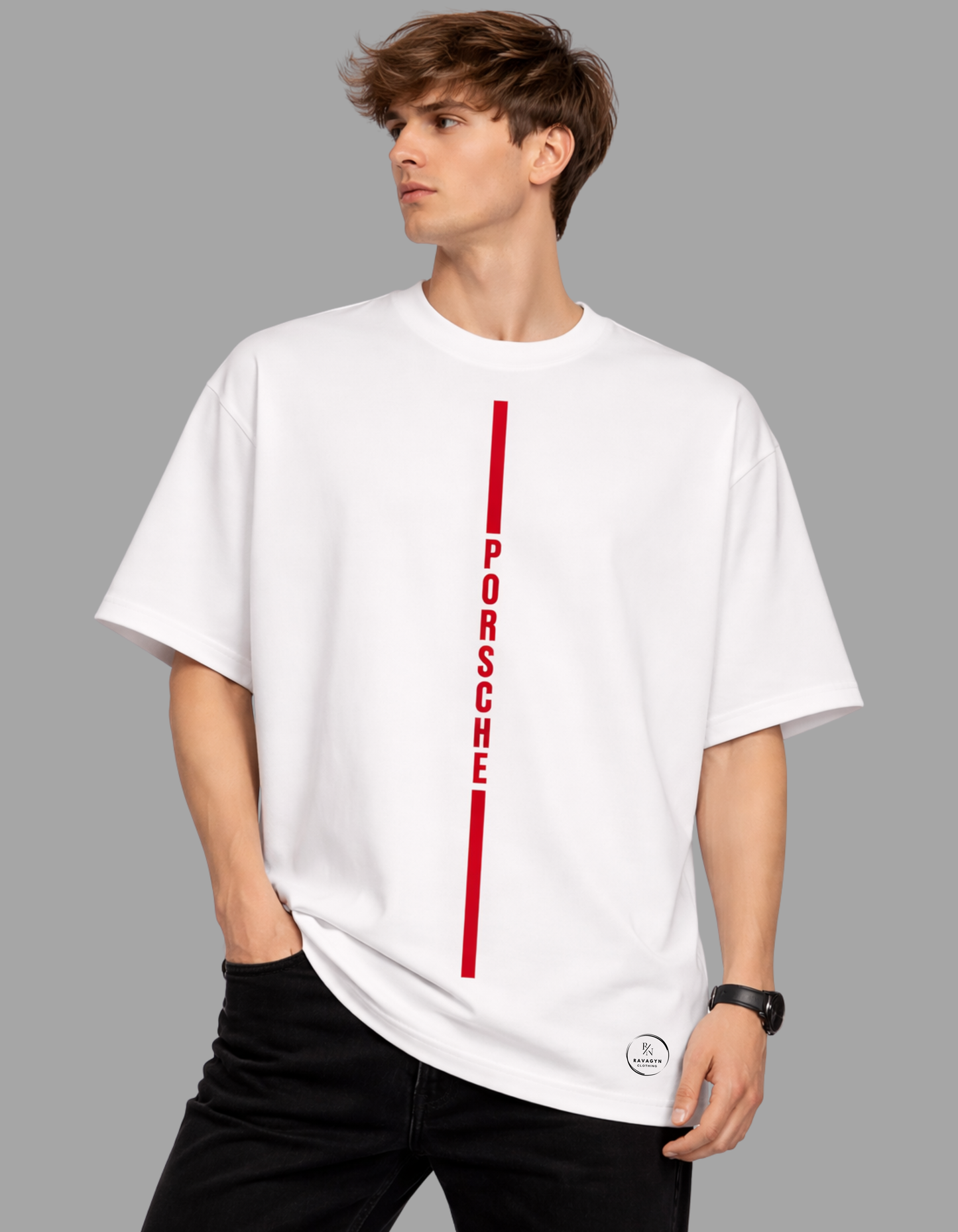 911 Motion Line Oversized Tee - Precision in Motion. Power in Silence.